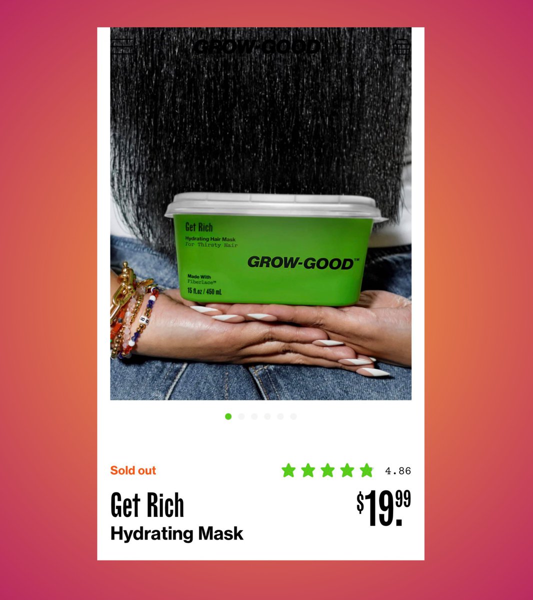 RedMedia_us's tweet photo. Cardi B's Grow Good Hydrating Mask and other products sold out again just 8 minutes after it was made available today with earlier reports of the brand restocking $40 million worth of products.

The product always sell out quickly, with many customers calling it the best hair mask they've ever used.