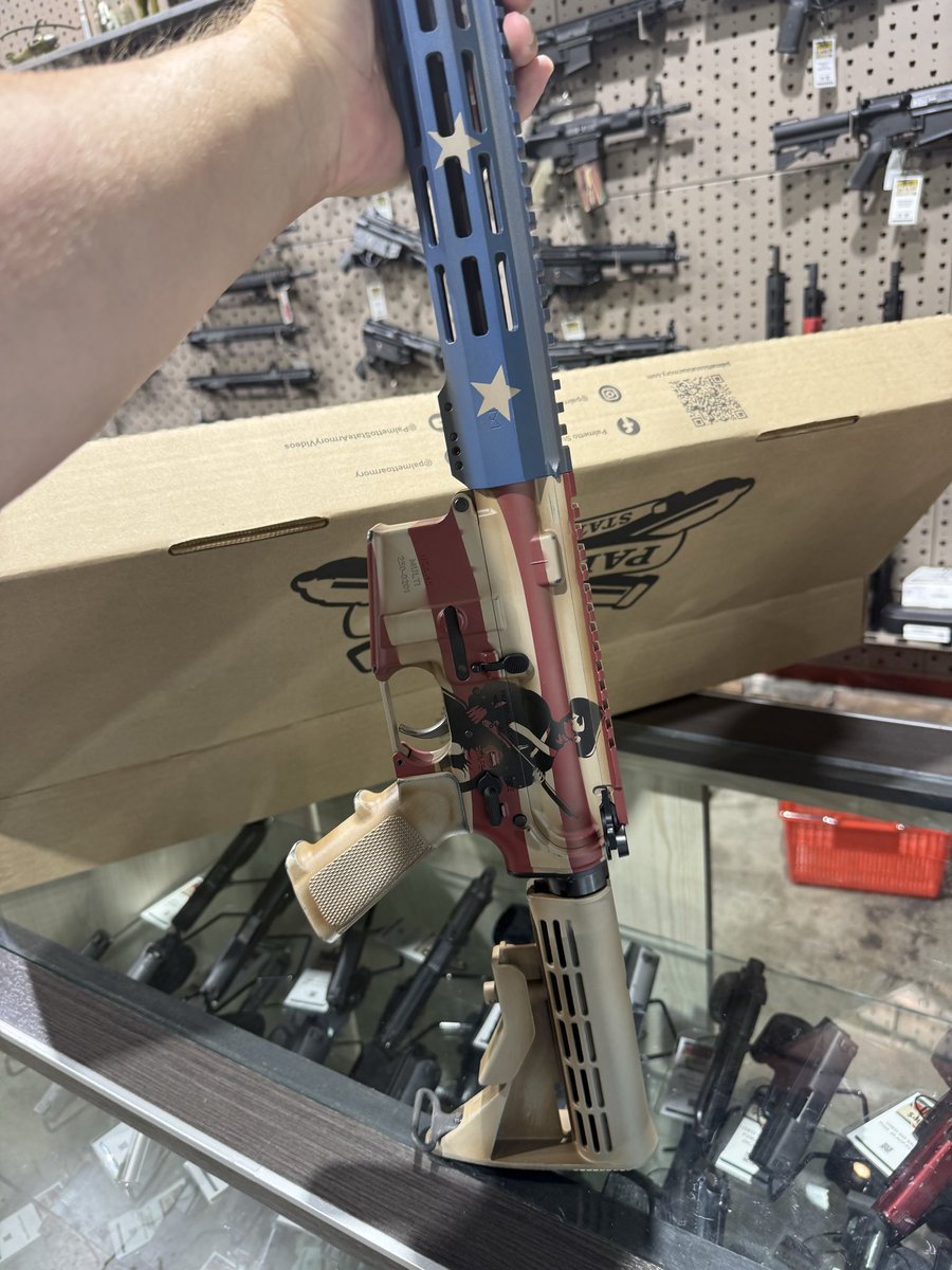 pookodie's tweet photo. Thank you, @palmettoarmory ! Got number 15 of 250 and she is a beauty! The paint job is fantastic! Happy 250th Birthday America! https://t.co/W1SLuBLG2F