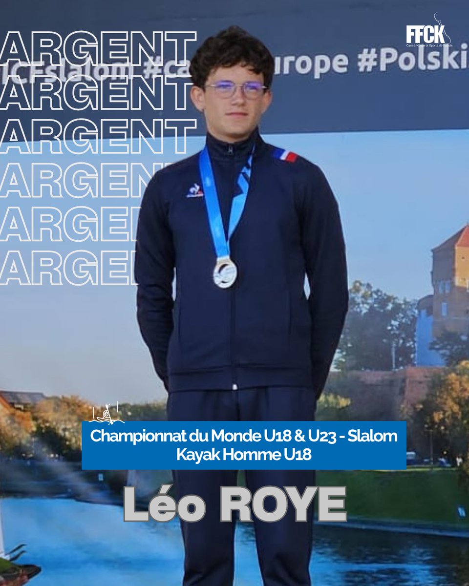 FF_CanoeKayak's tweet photo. 🥈Léo ROYE a décroché l'argent chez les Kayak Homme U18 cet après-midi à 📍 Cracovie 

Félicitations 🎉 https://t.co/dyts794OTM