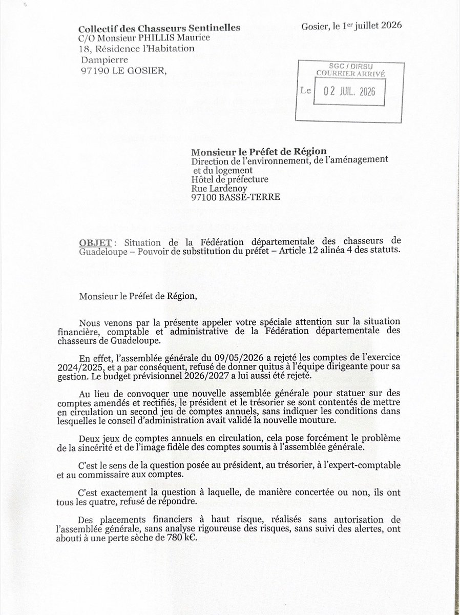 StimpflingEric's tweet photo. #Chasse 💶💶💶
Le collectif des chasseurs sentinelles demande l’intervention du @Prefet971 pour faire la lumière sur les comptes de la Fédération départementale des chasseurs de Guadeloupe #FDCG
@guadeloupela1e https://t.co/cjCiSCHOys