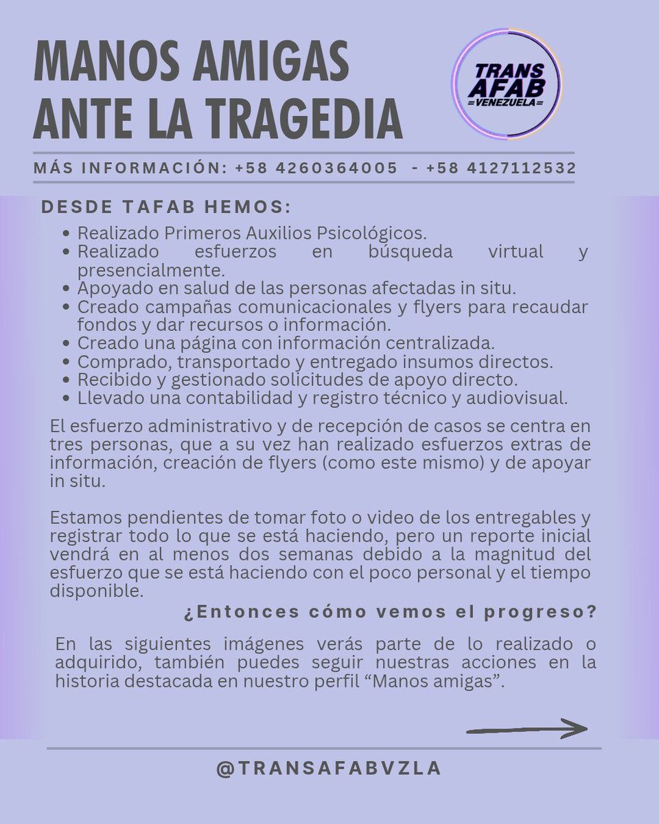 TransAFABVzla's tweet photo. ¡Seguimos apoyando!
Decide si donas para apoyar los kits de salud menstrual, o a apoyos directos a personas afectas y voluntaries en zona cero 

Decide whether to donate to support menstrual health kits, or direct support to affected individuals and volunteers in the ground zero https://t.co/26DXRJuINw