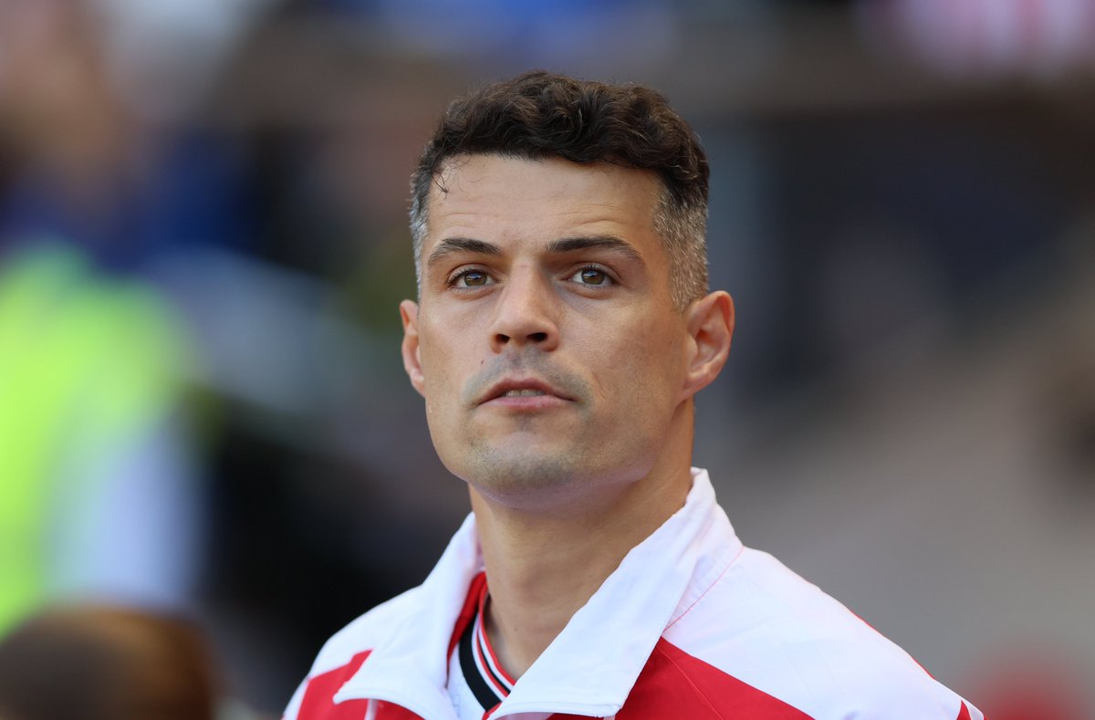 DougieCritchley's tweet photo. Granit Xhaka... you absolute beauty.

The thought of him leaving Sunderland was genuinely terrifying.

We keep the best player I've ever seen in a Sunderland shirt... and can now prepare for our debut Europa League campaign.

Enjoy the weekend Black Cats! 🔴⚪️ https://t.co/We5zd9H4Vr
