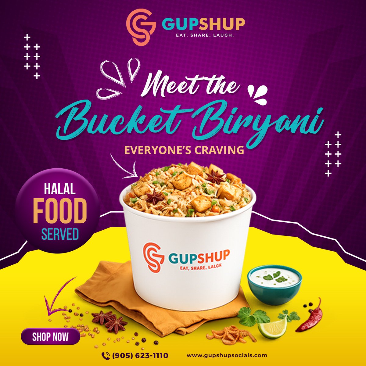 gupshupsocials's tweet photo. Every gathering deserves a Bucket Biryani!
Slow-cooked, #flavour-packed &amp; made with authentic Indian spices. Available in #Chicken, Mutton, Egg, Paneer &amp; Veg.
.
.
#GupshupSocials #BucketBiryani #IndianCuisine #FoodLovers #OntarioEats #Takeaway https://t.co/q56HzB0X6S