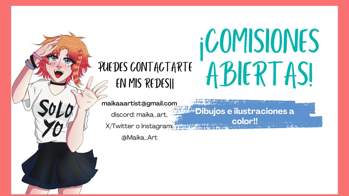Maikaa_art's tweet photo. Hola, soy Maika, os dejo aqui mi tabla de comisiones, os dejo aqui abajo toda la info, me ayudarian mucho compartiendo este Tweet, muchas gracias 🫶

Hi, I'm Maika, here's my commission table, all the info is below, Sharing this tweet would help me a lot, thank you very much. https://t.co/o0l9NarKeq