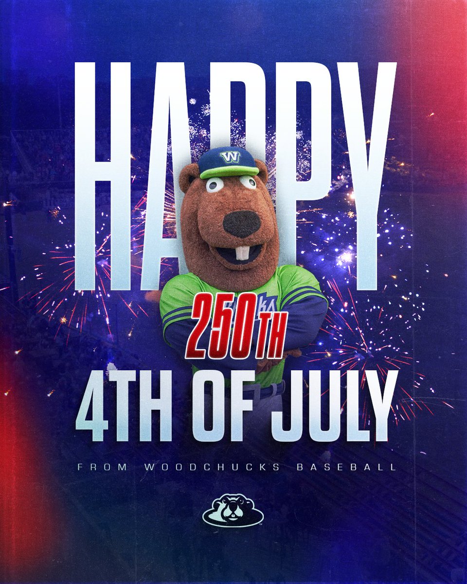 ChucksBaseball's tweet photo. 🇺🇸 Happy Fourth of July from your Wausau Woodchucks! Have a safe and fun holiday! ❤️🤍💙

#WausauWoodchucks #BurrowDown https://t.co/cR4vzfHmJz