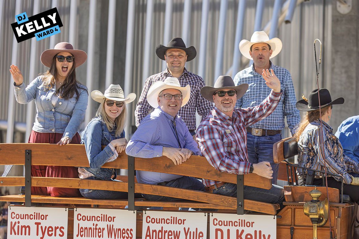 djkelly's tweet photo. Hey, neighbour!

Thank you Calgary for coming out on an amazing day for the Calgary Stampede Parade. It was truly an honour to cheer the start of the Stampede alongside my council colleagues Kim Tyers, Jennifer Wyness, John Pantazopoulos, Andrew Yule, Rob Ward, and all of you. https://t.co/gFzMGHH6Jc