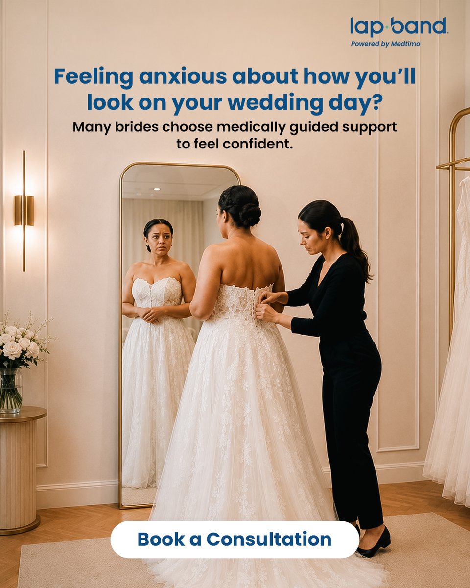 LAPBAND's tweet photo. As the countdown to "I do" begins, take the first step towards feeling your best on your wedding day.
If you're struggling with weight-related health concerns, talk to an expert about your options: https://t.co/2o2VOS0Wei
#LapBand #WeightLossSupport #HealthGoals #HealthyLife https://t.co/zFA6Krf5hb