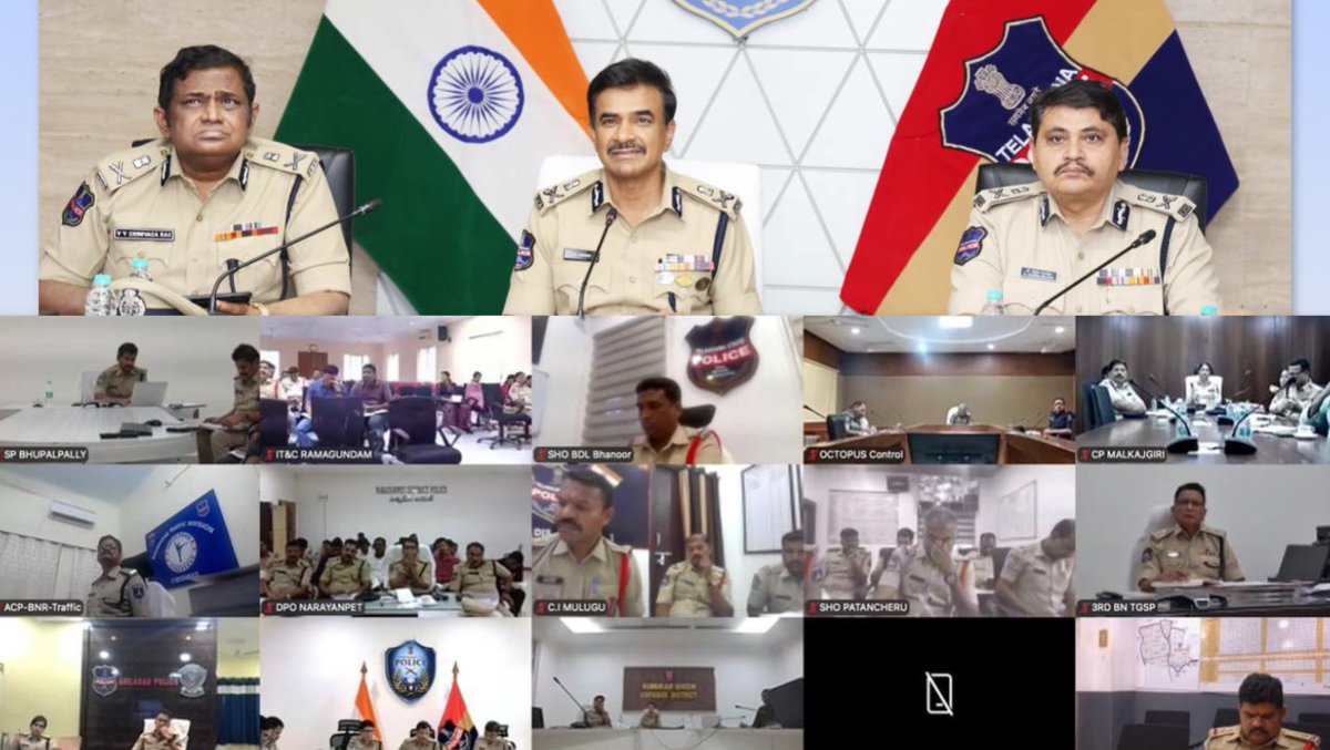CVAnandIPS's tweet photo. Had a VC with all SI and above rank officers to review the progress made and compliance with the key directions issued during the previous VC on 30 th May. I observed significant improvements across several areas and reminded officers of the need for consistent efforts, timely data updates and better monitoring strategies to further strengthen policing outcomes. I directed the EAGLE and CSB Directors to work more closely with all units by supporting enforcement, investigations, training, effective utilisation of portals and clearance of pending data uploads.I reviewed the visits made by each , the inspections done , who all have submitted their handwritten notes in time , who all have done inspections , village visits etc .During inspections, officers must undertake deeper reviews of anti-narcotics efforts, cybercrime investigations and road safety measures. 

I praised the SI s and inspectors who got convictions in cases , those who did exceptional work in response to Dial 112 calls , the HC who fired upon the dangerous property offender. Informed the officers the budgets released in the last few days and informed them the accounting mistakes being made which are delaying sanctions. Warned some officers indulging in corruption and public harassment that they will be suspended soon.We also discussed expanding CCTV coverage. CCTNS issues have become a matter of great concern due the neglect over 3-4 years and we have been on overdrive to feed in the data in stations and bring that and TGCOP and Hawk Eye uptodate to improve national rankings. Expediting the State Police Officers’ election, preparing for the rollout of the new 112 system, and aligning our performance with national parameters to achieve higher standards of policing and also rankings were discussed threadbare over 3 hours.