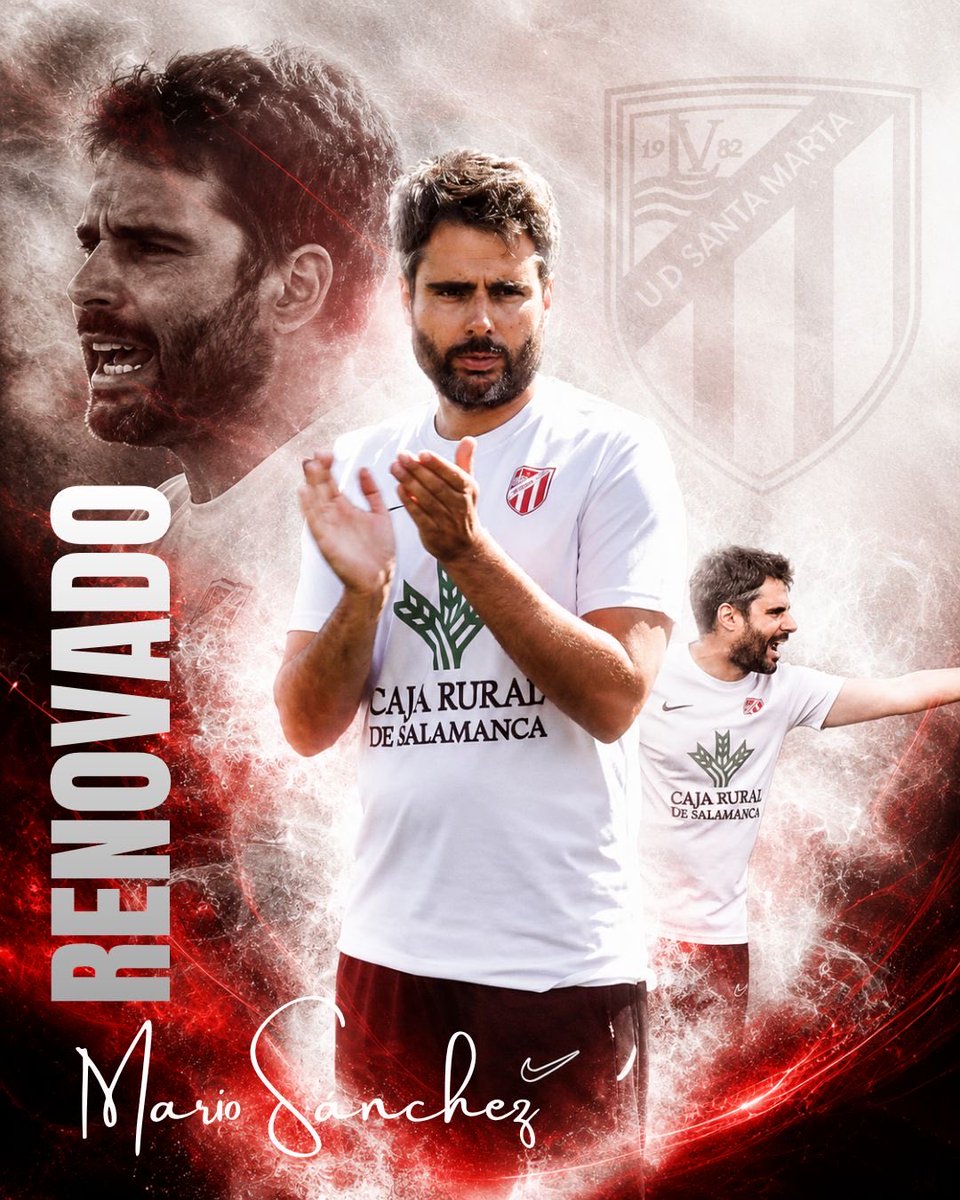 UDSantaMarta's tweet photo. 🔴⚪ RENOVADO | Mario Sánchez seguirá al frente del primer equipo de la Unión Deportiva Santa Marta

Un técnico de la casa, con experiencia, profesionalidad y un profundo conocimiento de lo que significa defender este escudo. Auténtico ADN UDSM.

Bajo su dirección, el equipo nos ha hecho soñar en una temporada histórica, demostrando carácter, ambición y compromiso hasta el final.

Ahora, con la misma ilusión y responsabilidad, queremos seguir asentando las bases de crecimiento de un proyecto que mira al futuro sin perder su identidad.

Seguimos juntos, Mario.
Seguimos creciendo.
Seguimos soñando.

🔴⚪ Vamos, Santa Marta.