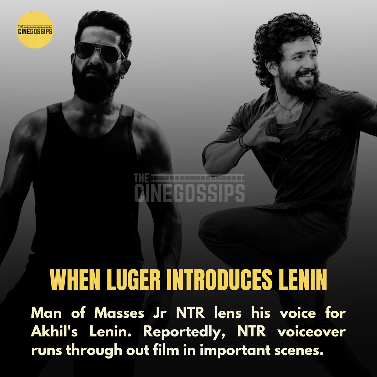 TheCineGossips's tweet photo. When LUGER introduces LENIN 🤯😱🎉

#JrNTR #NTR #Lenin #AkhilAkkineni #Dragon https://t.co/Yo1tNqC7zu