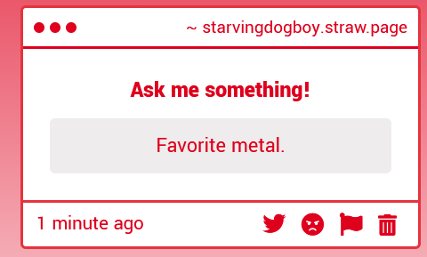 starvingdogboy's tweet photo. had to look up a list of metals for this,, silver is pretty me thinks,, also chromium, it is very shiny https://t.co/iEI46il6VH