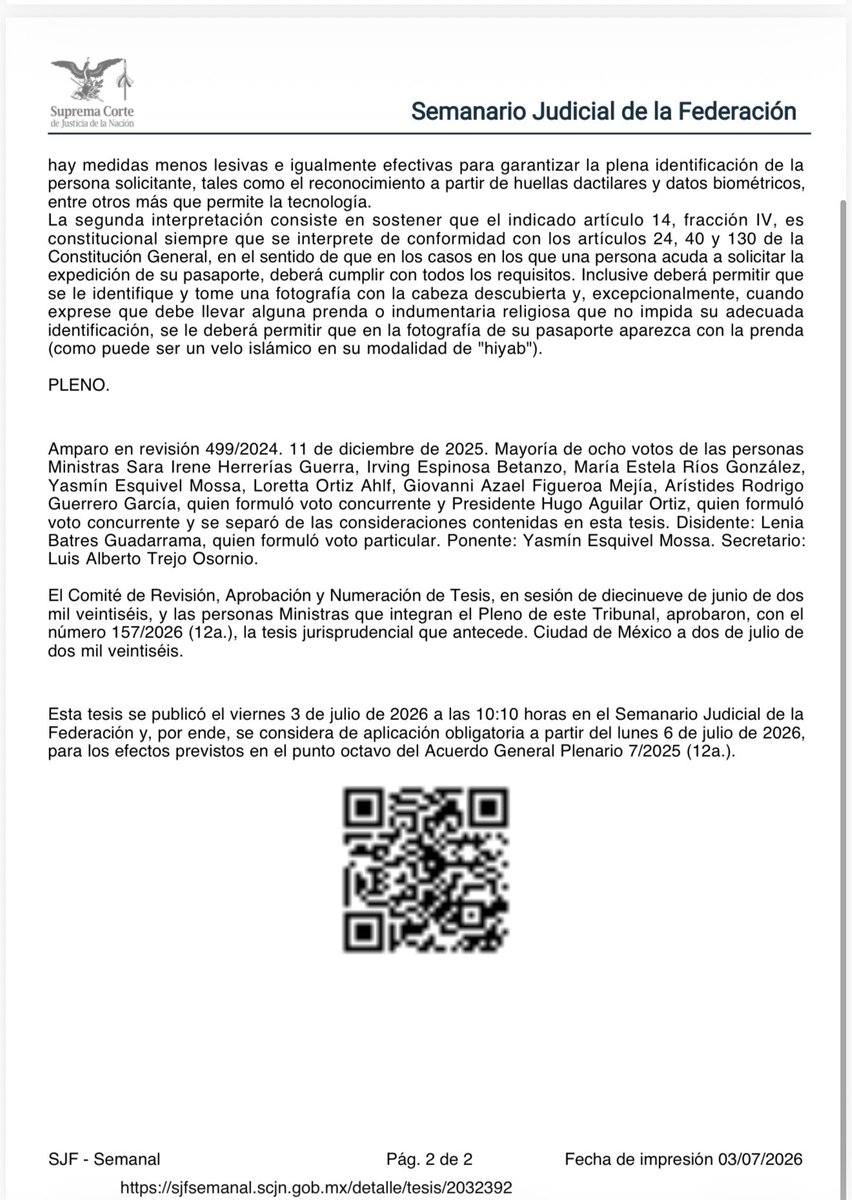 rsperrilliat's tweet photo. PASAPORTE ORDINARIO. LAS LIBERTADES RELIGIOSAS Y DE CONCIENCIA PROTEGEN EL DERECHO A PORTAR EL "HIYAB" O VELO ISLÁMICO EN LA FOTOGRAFÍA DE ESE DOCUMENTO DE IDENTIDAD. https://t.co/rmi9Ie2tza