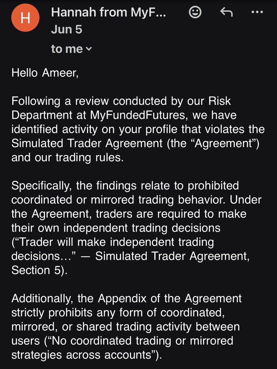 PrinceCapo101's tweet photo. i’ve made over 30k+ from @MyFundedFutures . 
and now i got banned all of a sudden for “Not making independent trades”.
When i specifically told the risk team that i RECORD every trade + WEBCAM. 
And no, im not a streamer. 
Super unfair ban. 
@MattLeech please help😭
my fav firm😭 https://t.co/hHKzKbyuCx