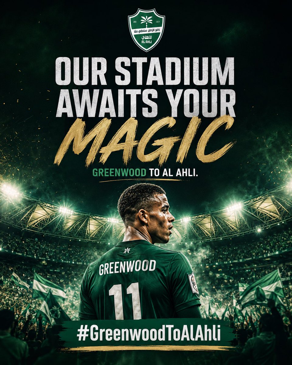 iiABTA's tweet photo. We dream of goals, you dream of glory. Let’s make history together in Jeddah. #GreenwoodToAlAhli
- @masongreenwood https://t.co/LNFXBEF0td