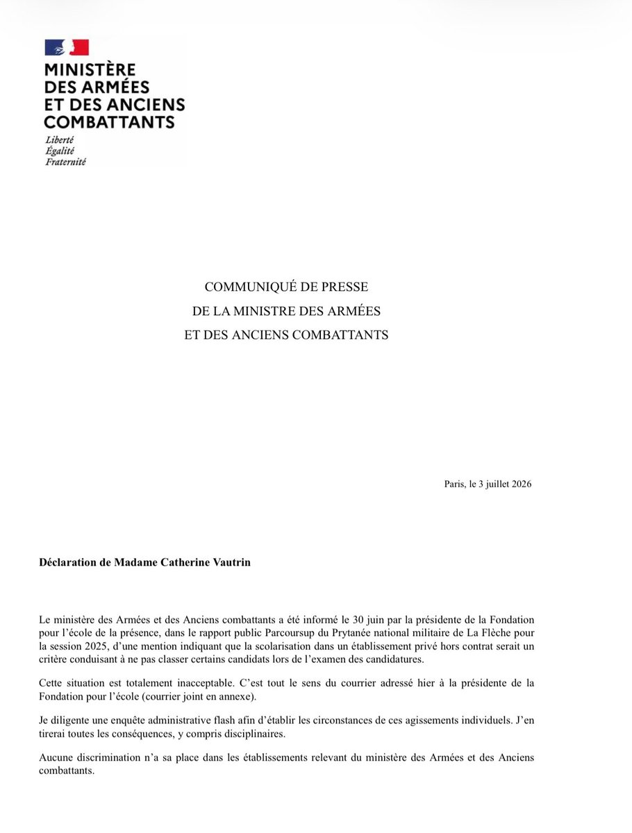 Agrif_'s tweet photo. Très bien.
Le rejet de l’excellence et le sectarisme anti chrétien n’ont rien à faire dans nos établissements militaires.
#LaFleche https://t.co/elHvWNPvmq