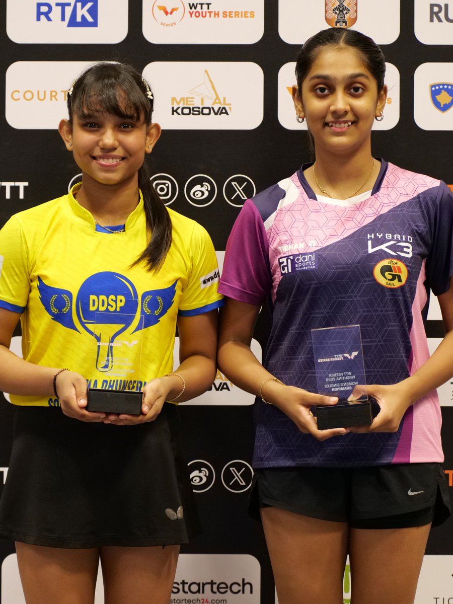 TheKhelIndia's tweet photo. SYNDRELA &amp; DIVYANSHI BEATS CHINESE PAIR TO REACH FINAL OF U19 ASIAN C'SHIP 🏆🤩

The Indian duo defeated Yao &amp; Jiang of China 🇨🇳 3-2 in the Semi Finals of U19 Girls Doubles! 

HUGE RESULT, WELL DONE GIRLS! 🔥🔥🔥 https://t.co/2TZoC0BmKT