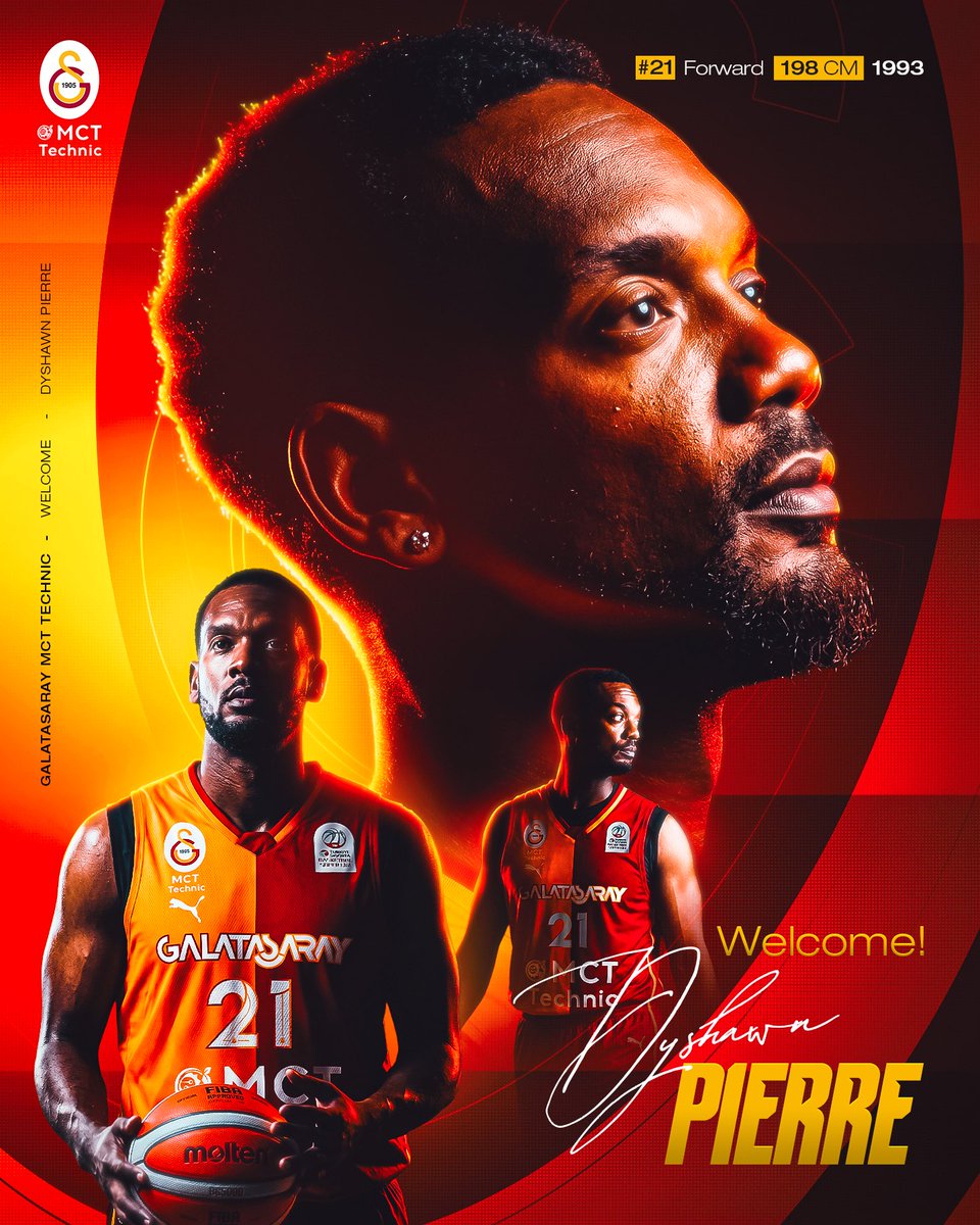 GSBasketbol's tweet photo. ✍️ Galatasaray MCT Technic'e hoş geldin Dyshawn Pierre! 

Detaylı bilgi için; 👇
🔗 https://t.co/GMCGLVRFPF https://t.co/CfvEr3B5vy