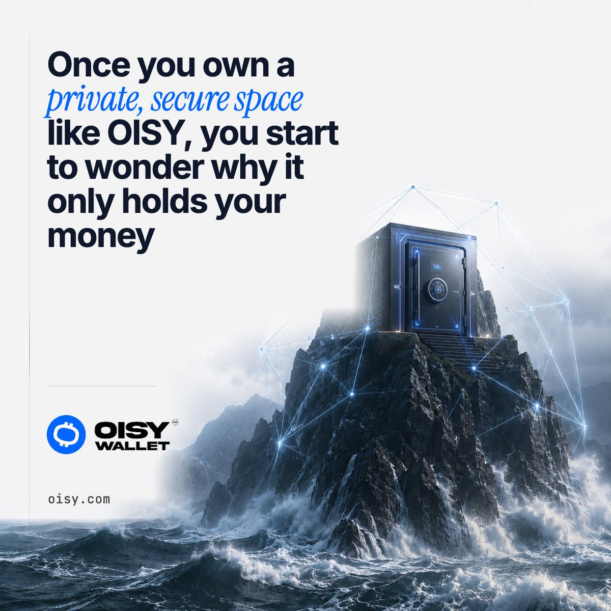oisy's tweet photo. Once you own a private, secure space like OISY, you start to wonder why it only holds your money. https://t.co/BquM4t2rWZ