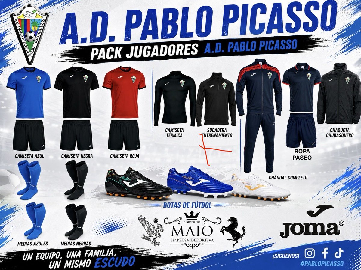 ADPabloPiicasso's tweet photo. 📢Ya tenemos nuestra nueva piel para la próxima temporada!💙🖤❤️

🗣️Este será el pack de ropa de nuestros jugadores💪🏼

💥Seguiremos vistiendo la prestigiosa marca Joma.💙🖤❤️ https://t.co/TaSO4zlQ8e