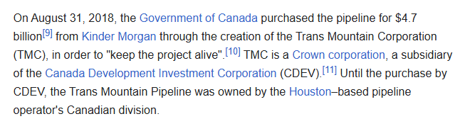 Martyupnorth's tweet photo. Friendly reminder that TransMountain is a Crown corporation, staffed by civil servants. https://t.co/nKsf1ht7Z6