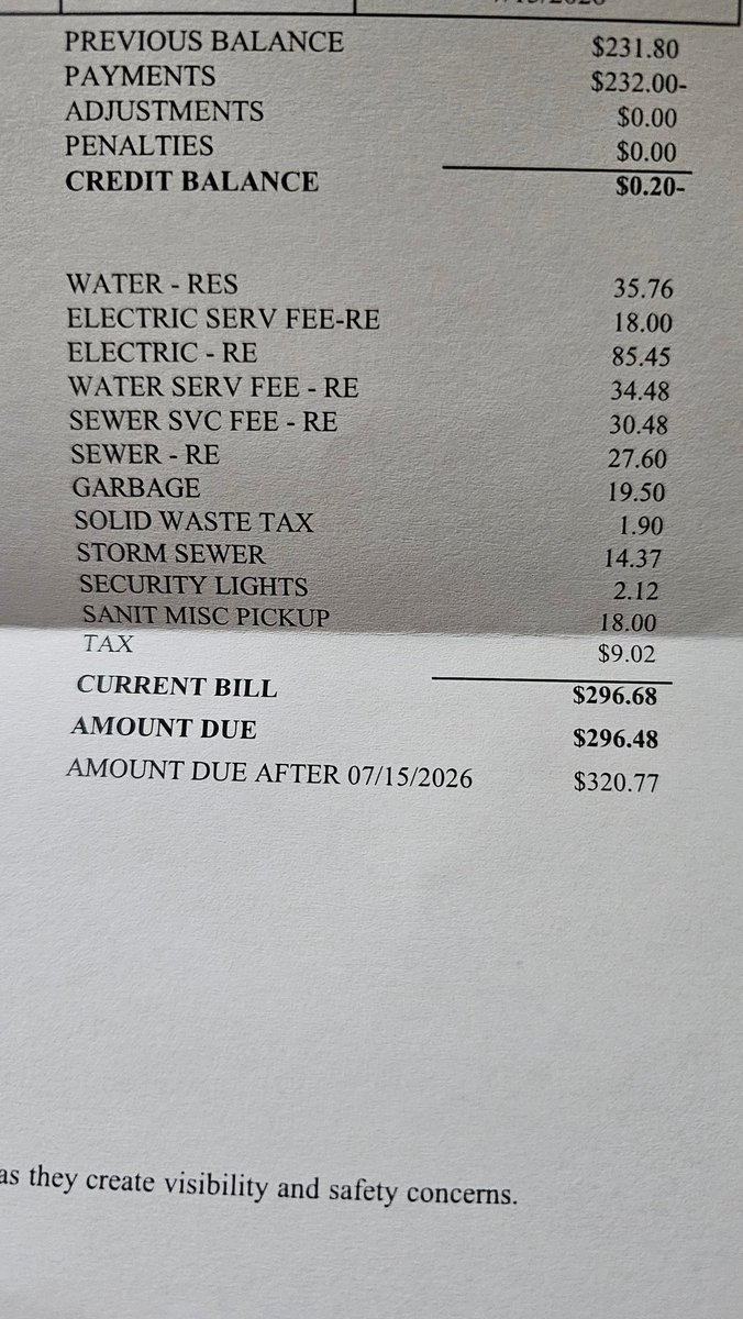 skillz17q's tweet photo. Does your city charge you for water going down the drain when it is not?

I wash my automobiles and water my garden and get charged for that water going down the drain. 

Fee after fee after fee after fee.

And then, after all that bullshit if you're a day late, they charge you almost 25 bucks. 

This corporate greed needs to stop in this country.

You can't make this shit up..