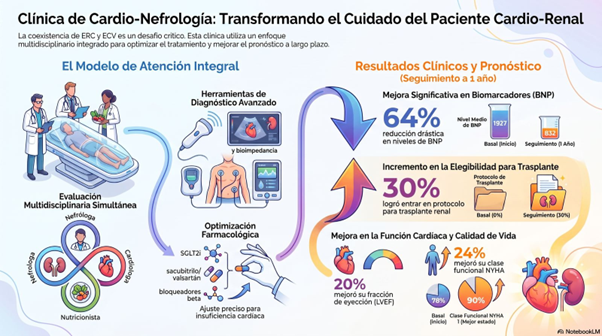 IMINmx's tweet photo. 8/9 🖥️- El Dr. Arvizu destacó la optimización del tratamiento integral de la Falla Cardiaca, la disminución del NT-proBNP, menor tasa de hospitalizaciones y mejores condiciones para incluir a pacientes en protocolos de trasplante renal.

#IMIN #IMIN2026 #IMINdigital #CardioRenal https://t.co/yr6ezDHWmf