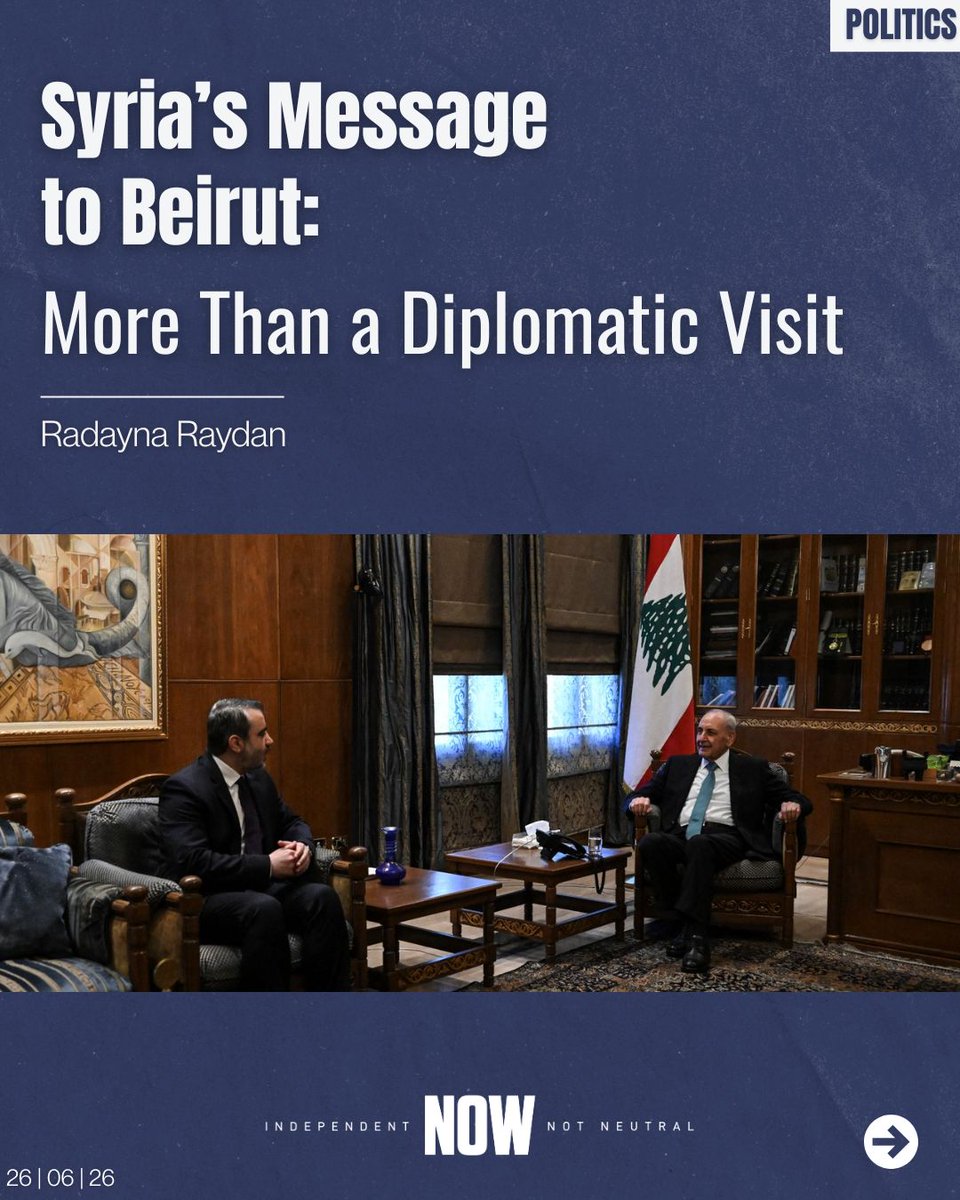 NOW_Lebanon__'s tweet photo. "Syria's Message to Beirut: More Than a Diplomatic Visit" by Rodayna Raydan

Read The Full Article On Our Website: https://t.co/rsGFgyhizN

Linktree in Bio. https://t.co/gInyaYXUz8