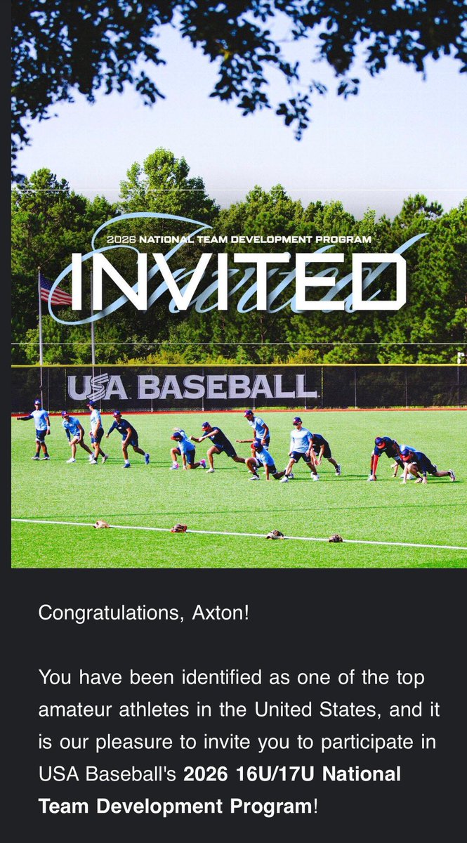 AxtonWestm51864's tweet photo. Thank you @USABaseball for the opportunity @EasleyBaseballC https://t.co/P5BsMS6gdJ