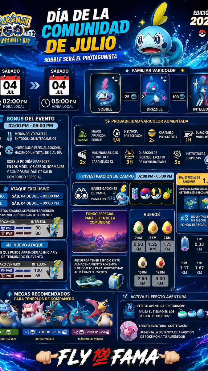 martinezhuevo's tweet photo. ▫️✅ Detalles del Día de la Comunidad de Sobble en Pokémon GO.

▫️ 🕐 Fecha y hora: Sábado 4 de julio de 2026, de 14:00 a 17:00 (hora local).
#pokemon #shynicheck #PokemonUNITE #PokemonGOCommunityDay #apple #ipogo #pgsharp #PokémonGOPeru #PokémonGoChile #pokemongointernational https://t.co/uH1eymysNi