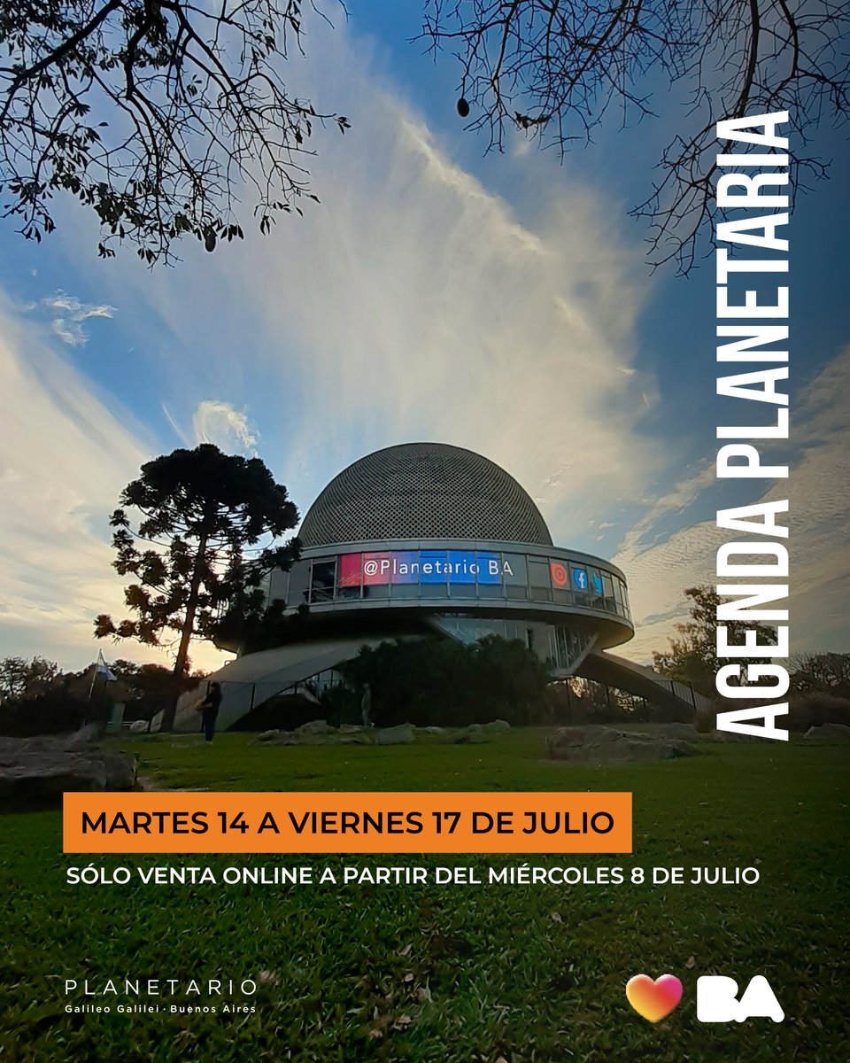planetarioBA's tweet photo. ¡Julio llega con un montón de propuestas para disfrutar en familia!

Funciones inmersivas, visitas guiadas y actividades para descubrir el Universo te esperan en el Planetario.

Deslizá para conocer todo lo que podés hacer durante los próximos días y empezá a planificar tu visita https://t.co/4O5PZqTXEo