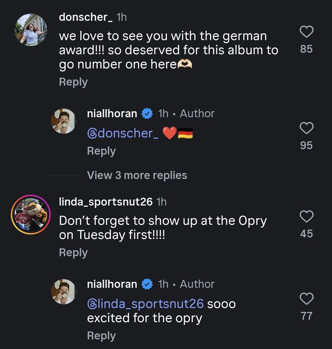 OT5Dailys's tweet photo. Niall Horan replied to fans under his last post on IG! https://t.co/j3Ybrgrold