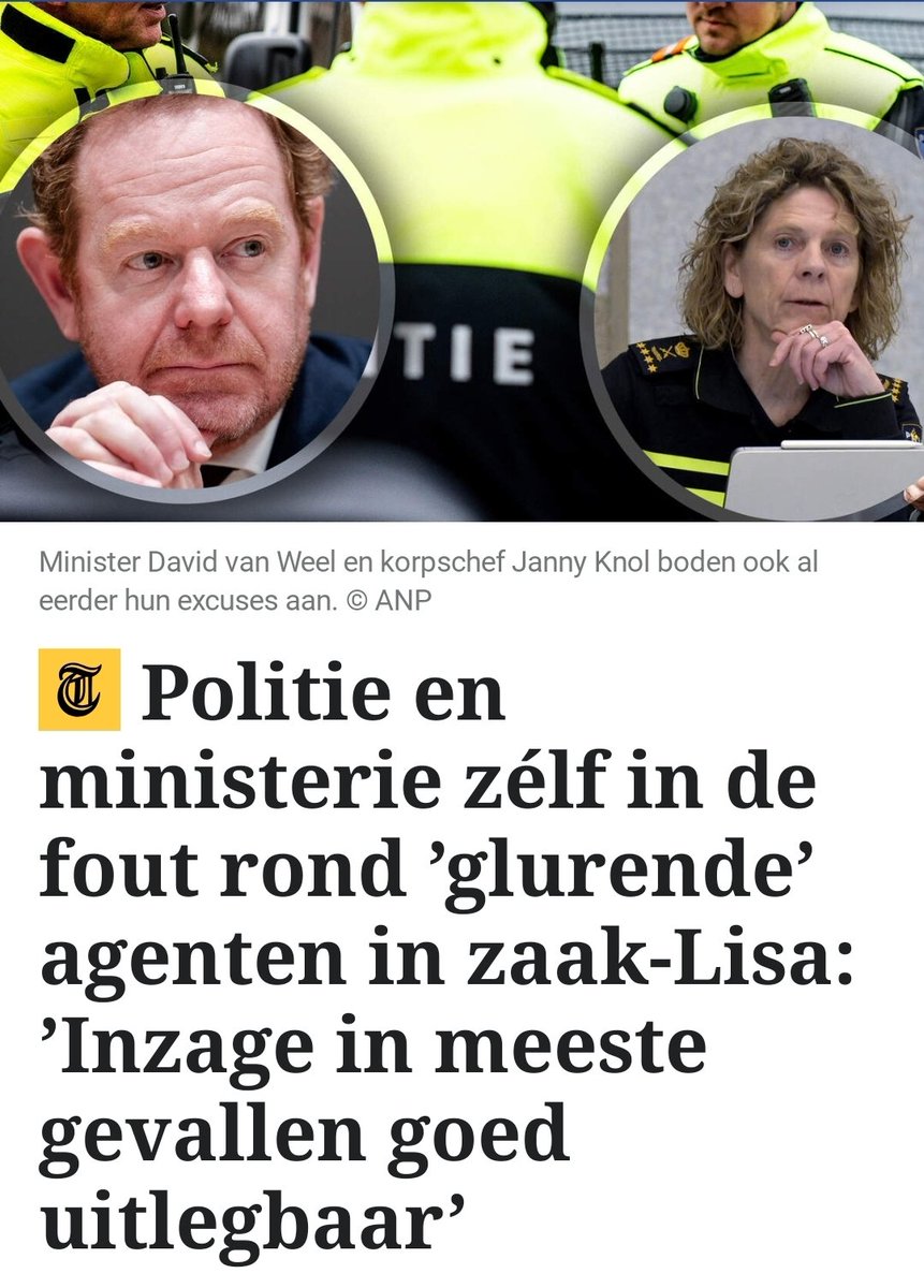 maartenbrink's tweet photo. Nadat 1700 agenten zich door politie en minister van Justitie en Veiligheid voor de bus gegooid voelden vanwege vermeend gluren in politiesystemen zaak Lisa, blijkt uit een reconstructie dat vooral de #politie en het ministerie zelf fouten hebben gemaakt.

https://t.co/pg6P7a4SKU https://t.co/S4pWaD7A5D