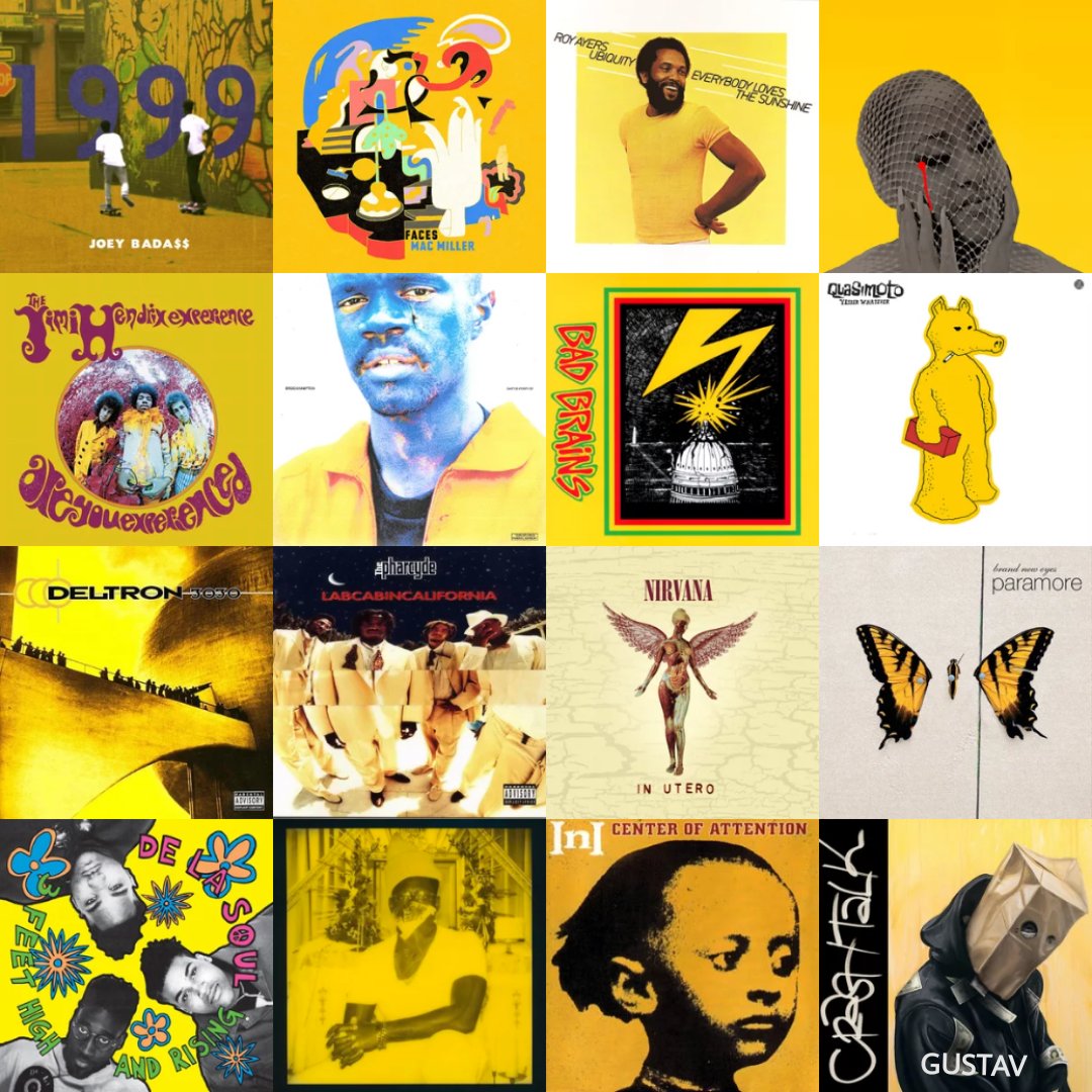 RapGoblin's tweet photo. behind every cool person is a yellow album https://t.co/ZsD427QVSS