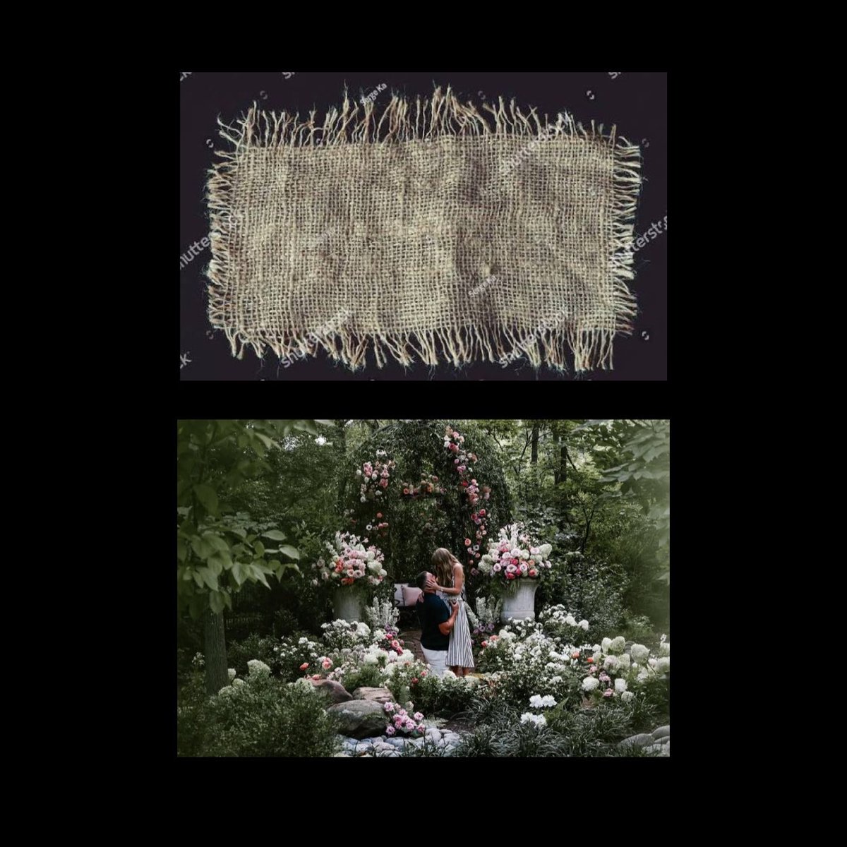 theTSupdates's tweet photo. CUTEST GIFTS! ✨🥹

Alongside the box, guests were presented with an image of what appeared to be the garden from the couple's famed engagement photos printed on frayed fabric placed on top. https://t.co/sqQdEKQe5G