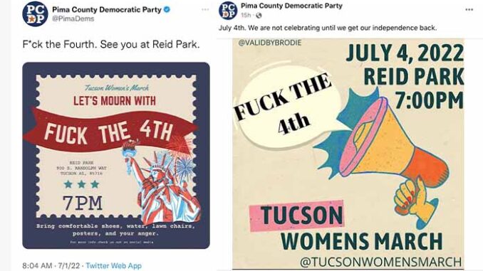 VeteransforAz's tweet photo. Remember how dems feel about the 4th of July https://t.co/5GMqbF5IMR