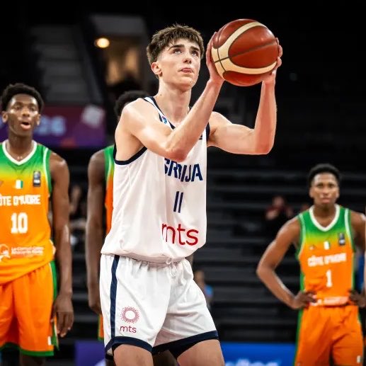 nbadraftpoint's tweet photo. 🇷🇸 Matija Lukic had a big game in Serbia’s win over Lithuania in the FIBA U17 World Cup

27 points
6 boards
4 assists
5 stocks
8-14 FG
4-8 3P
7-8 FT

The 6’9 CG out of Zaragoza is one of the more unique and underrated top prospects to keep an eye on long term. https://t.co/I2gg32LLhC