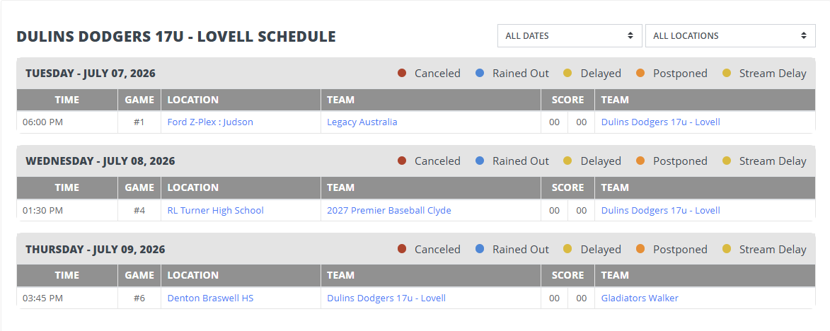 KellanMcWhinnie's tweet photo. Don Mattingly Game Schedule for Dulin's Dodger's Lovell. https://t.co/NHaLjWpyD6