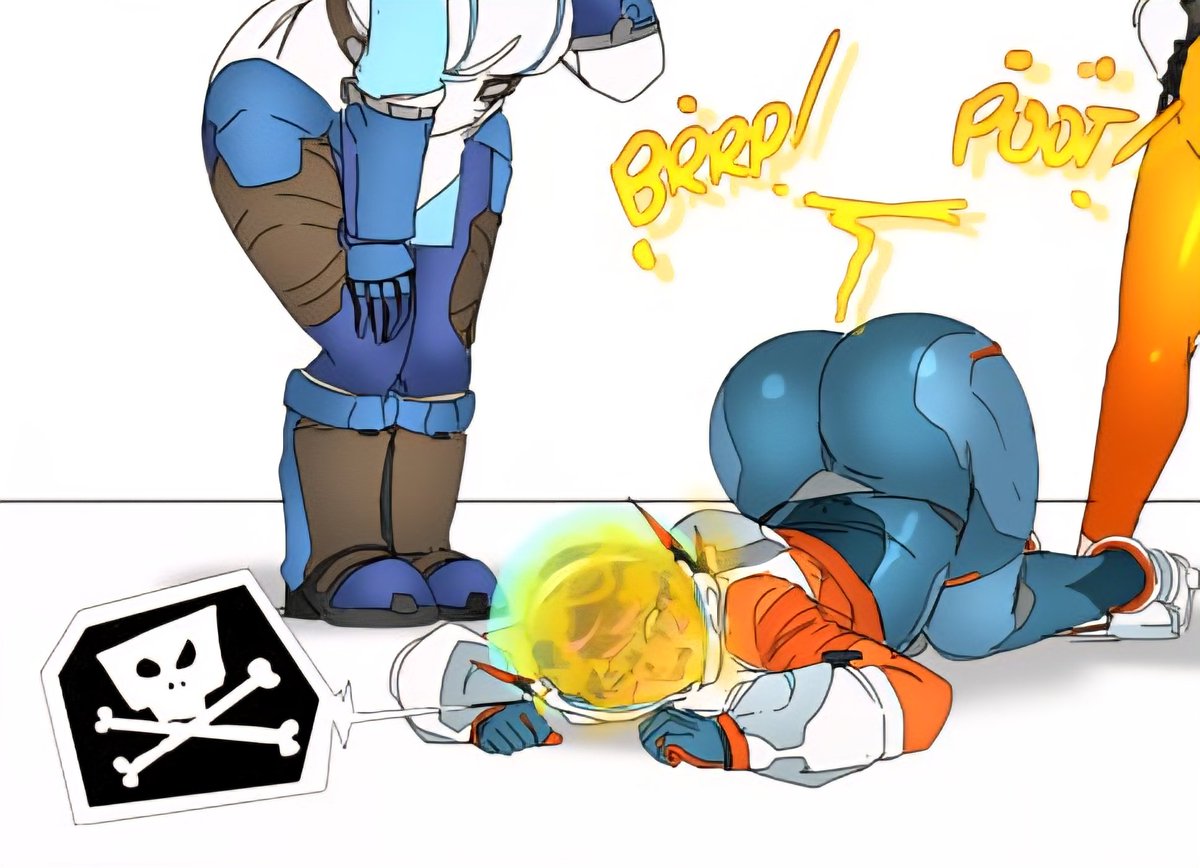 MartianMushh's tweet photo. COUGH, COUGH—!

"Hana... Can't... Breathe...!"

She weakly struggles for just a bit more before passing out, another hot emission puffing her helmet full of stink.

Pop~!

Finally her helmet clicks and opens, releasing all that gas out!

Too bad she was already unconscious... https://t.co/FL0Mamcx5W