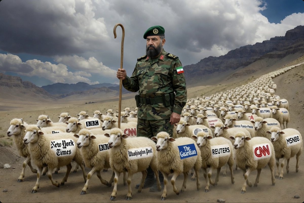 Maj_mohammadi's tweet photo. IRI officials say 800 foreign journalists cover Khamenei's funeral procession. These are not journalists, nor are their bosses editors, nor are their institutions media outlets. These are the sheep of the regime's &amp; IRGC's propaganda machine; they report whatever the regime wants https://t.co/fXwchVbw4A