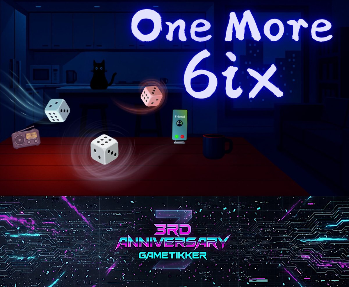 GameTikker's tweet photo. 🕹️ 3rd Anniversary Spotlight 🕹️

Check out ONE MORE 6IX by @Ricky4530669321 a mysterious dice clicker.

Official Steampage:

https://t.co/jAEdCwXlD7

What are you willing to sacrifice to land nine sixes in a row?

#GameTikker #Anniversary #IndieGame #Gaming #Steam #OneMore6ix https://t.co/tQECOmScts