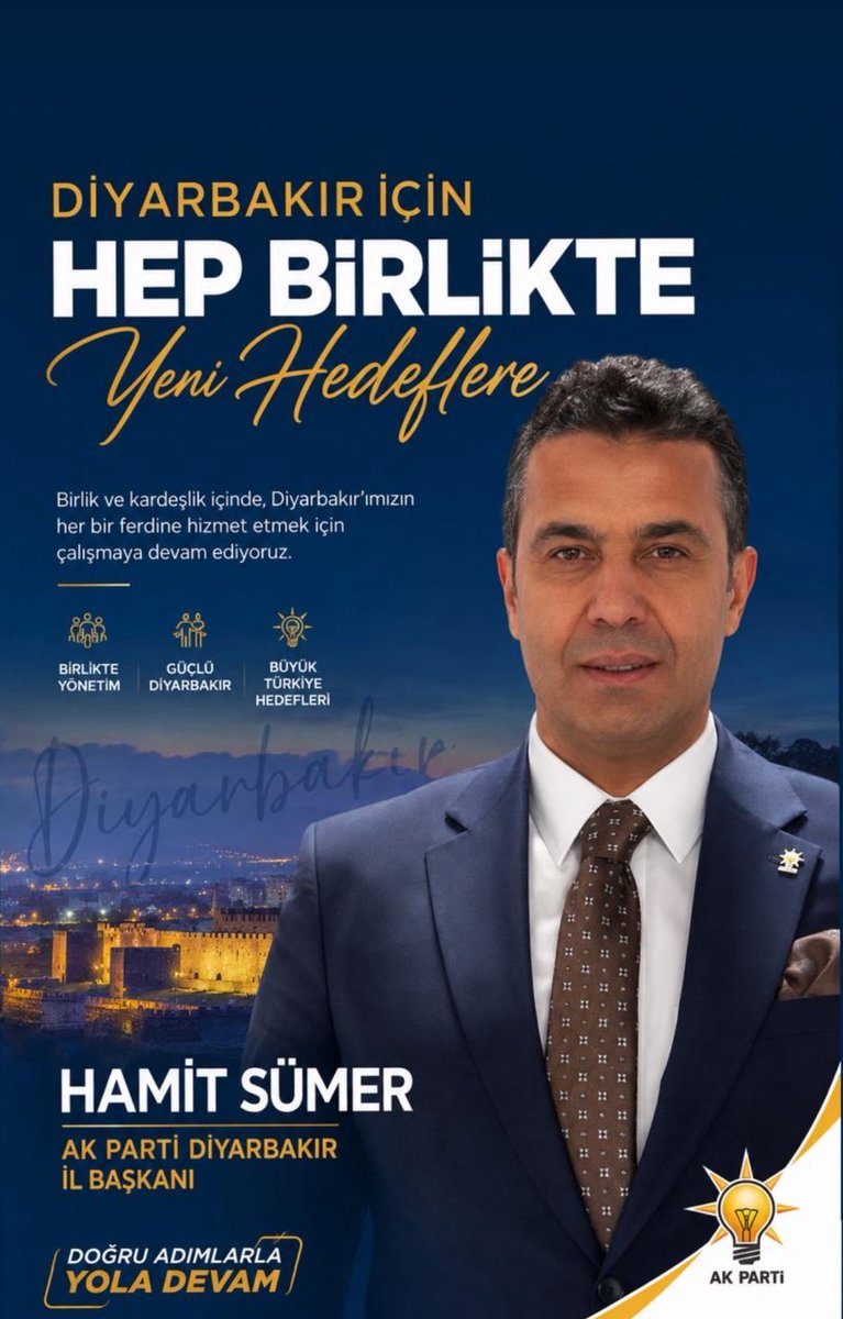Ucarboran's tweet photo. Genel Başkanımız ve Cumhurbaşkanımız Sayın Recep Tayyip Erdoğan’ın tensipleriyle AK Parti Diyarbakır İl Başkanlığı görevine atanan Sayın Hamit Sümer’i tebrik ediyor, yeni görevinde başarılar diliyorum.
Diyarbakır’ımıza ve teşkilatımıza hayırlı, uğurlu olsun. https://t.co/rSiX72kOM8