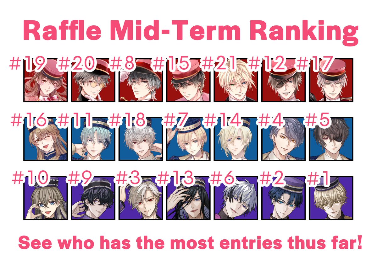 cyikemen_en's tweet photo. 🌟 Raffle Mid-term Rankings are out! 🌟 

Darius has claimed the throne currently but will he be able to keep his ranking?! 👑 
Can Kenshin change his fate? 🐰 

Show your men/heroines some love and send more “ballots” (raffle tickets) their way! 💪🗳️💕

#ikemenseries
#animeexpo https://t.co/FJhxoV9FO2