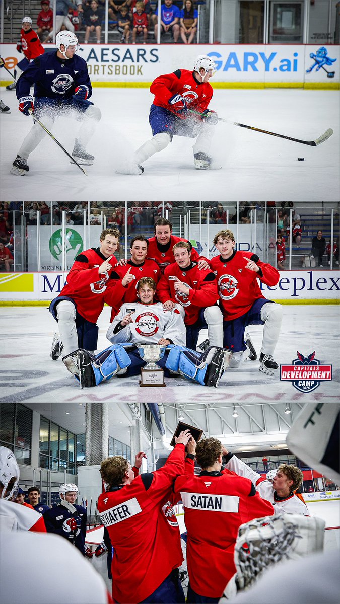 Capitals's tweet photo. Capped off a week of hard work with our annual 3-on-3 tourney!

Team Red emerged victorious, taking home its second-straight Future Caps Cup trophy.

#CapsDevCamp https://t.co/qvIWCiMdHd