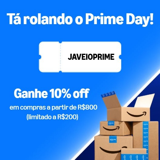 42Clube's tweet photo. 💙 Prime Day na Amazon!

📚 10% off em compras a partir de R$800 (limitado a R$200)!
➡️ https://t.co/qnHRpISiHQ
🎟 Cupom: JAVEIOPRIME

😂 Pega em livros!
🛍  #anúncio | https://t.co/V8vA55Vu1s https://t.co/3aExSaXqTo