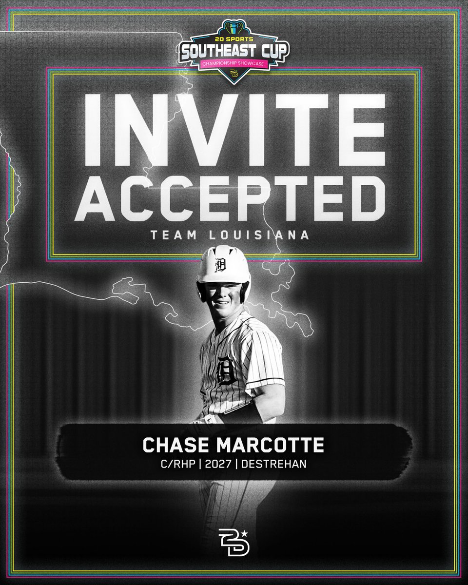 2Dsportsbsb's tweet photo. INVITE ACCEPTED 🔥
 
SOUTHEAST CUP BOUND for Team Louisiana!
  July 30th - August 2nd in Lafayette, LA.  

 REQUEST INVITE 📷  

 2027-2028 Grads https://t.co/PpLf4eTSHG

 2029-2030 Grads https://t.co/rKktLEVDKx 

#SoutheastCup #RoadToTheCup #HSBaseball https://t.co/aCmBBBiAU4