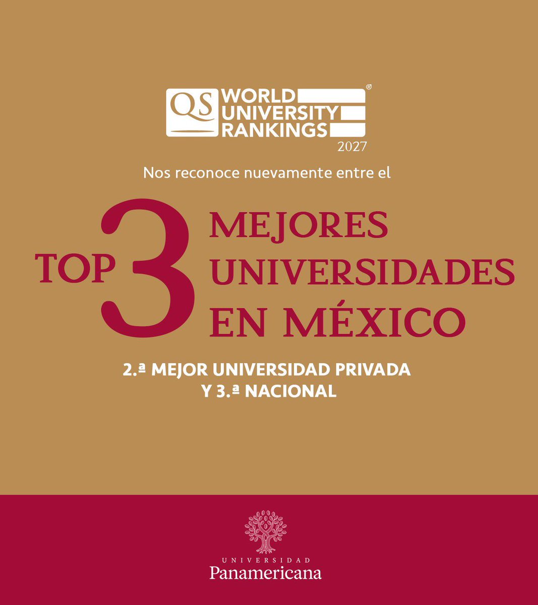 UPbonaterra's tweet photo. La @UPInstitucional se mantiene, por tercer año consecutivo, como la segunda mejor universidad privada de México y la tercera a nivel nacional en el @worlduniranking 2027.

Lee la nota completa aquí: https://t.co/JInjukMA1M https://t.co/1d4zmXzrT6