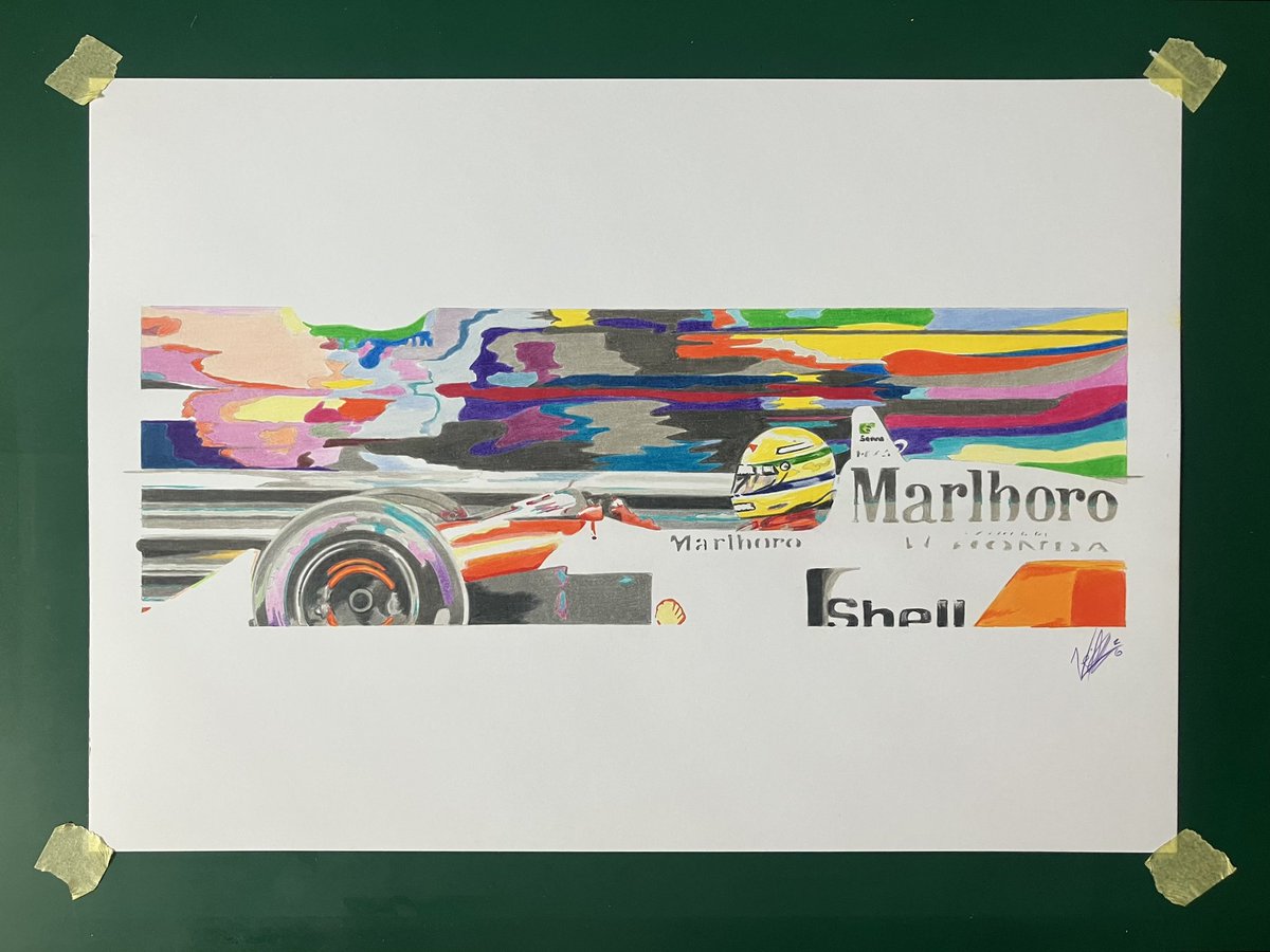 NGAutoArt's tweet photo. Ayrton in 41 pencils.

A colour for each of Ayrton Senna’s #F1 victories in this abstract piece of the great man in his MP4/4 from 1988.

Let me know your thoughts in the comments..

(Yes, you can buy it! It’s A3 (42x30cm) and £200+p&amp;p)

#McLaren #BritishGP #RSLStudio #NGAutoArt https://t.co/RAI1EoSlLL