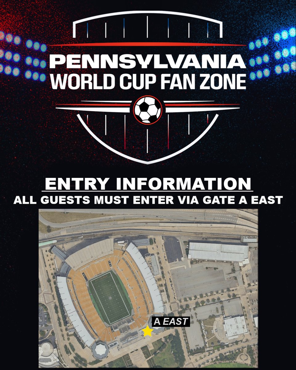AcrisureStadium's tweet photo. Everything you need to know ahead of attending the Pennsylvania World Cup Fan Zone ⤵️