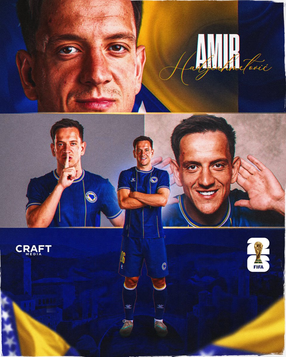 CraftMedia_co's tweet photo. A nation’s dream, a great fight on the pitch… 🇧🇦

We proudly congratulate Amir Hadžiahmetović, who has represented Bosnia and Herzegovina with passion, character and determination throughout the journey to the World Cup.

#AmirHadziahmetovic #BosnaIHersek #WorldCup #CraftMedia https://t.co/lRGD1VCd42