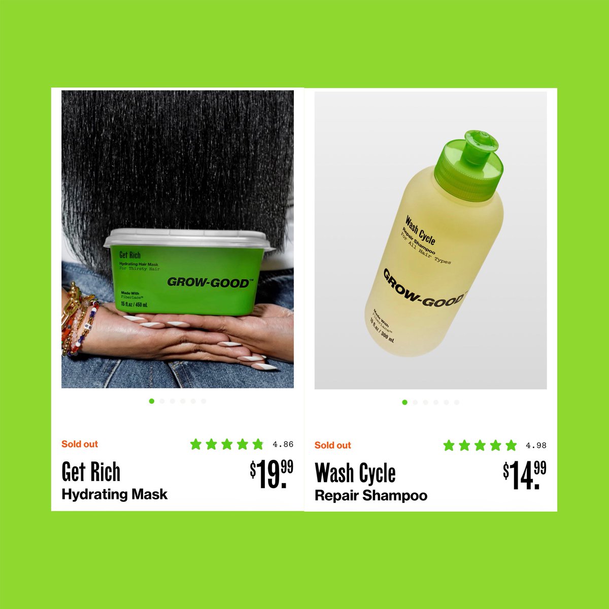 BardisMedia's tweet photo. Cardi B reacts to selling out 19,000 Get Rich Hydrating Hair Masks in just 9 minutes of it being restocked.

The Wash Cycle Repair Shampoo is also sold out on the official Grow Good website!💚 https://t.co/1AtQobuBi1